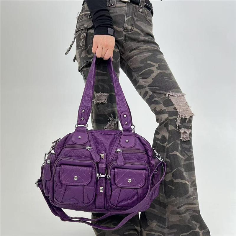 Ladies Y2K Street Millennium Spice Shoulder Bag Multi-Pocket Vintage Punk Tote Bag