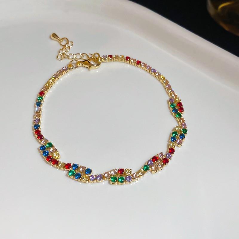 Electroplated Zircon Sun Love Bracelet Niche Sweet Versatile Bracelet Temperament Light Luxury High-end Jewelry Women