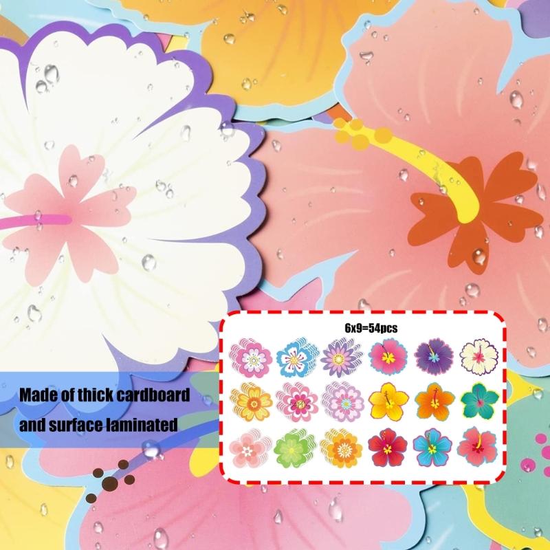 Spring Theme Colorful Flower Cutouts Classroom Bulletin Boards Decoration Set Vibrantly Designs Wall Decal Sticker