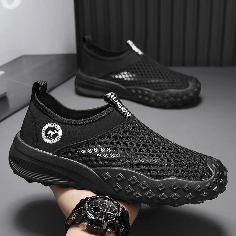 Fashion Men Casual Shoes Fashion Summer Shoes Mesh outdoor Breathable Slip-on Flats Men Sneakers Comfortable Water Loafers Zapatillas
