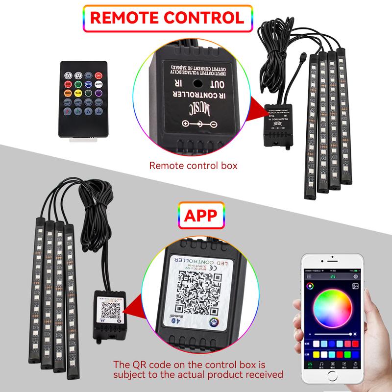 Car Interior Ambient Foot Light LED Car Footwell Light Bulbs Atmosphere Lamps Accessories Auto RGB Atmosphere Decorative Lamps