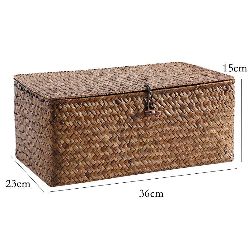 Woven Sea Vine & Bamboo Rectangle Snack Storage Basket