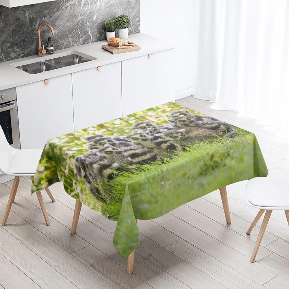 Animal Tablecloth Shark Tiger Elephant Leopard  Party Restaurant Banquet Decoration Waterproof Home Table