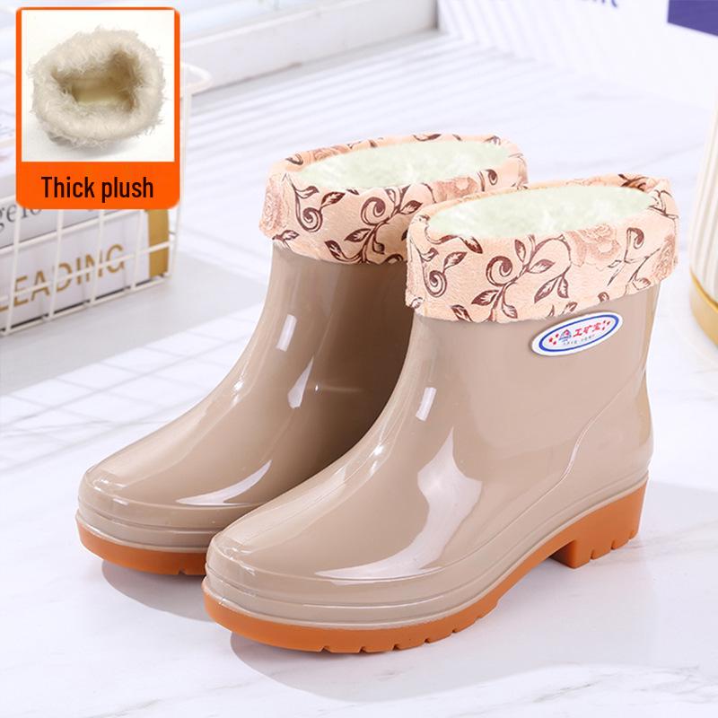 Women's Oxford Sole Waterproof Short Rain Boots - Non-Slip Fashion Outerwear Rubber Shoes