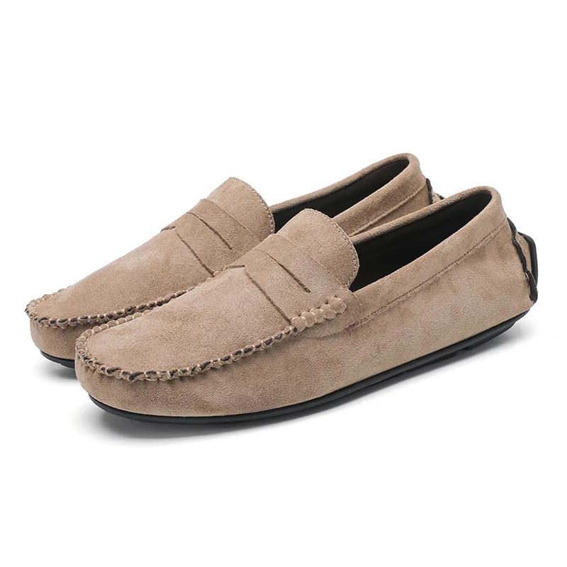 Mode Wildleder Männer Casual Schuhe Atmungsaktive Komfort Slip-on Herren Fahren Schuhe Luxus Marke Männer Müßiggänger Herren Faule Schuhe mokassins