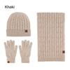 Warm Winter Hat Soft Long Knit Scarf Fashion Beanie Hat Scarf Gloves Set  for Women & Men