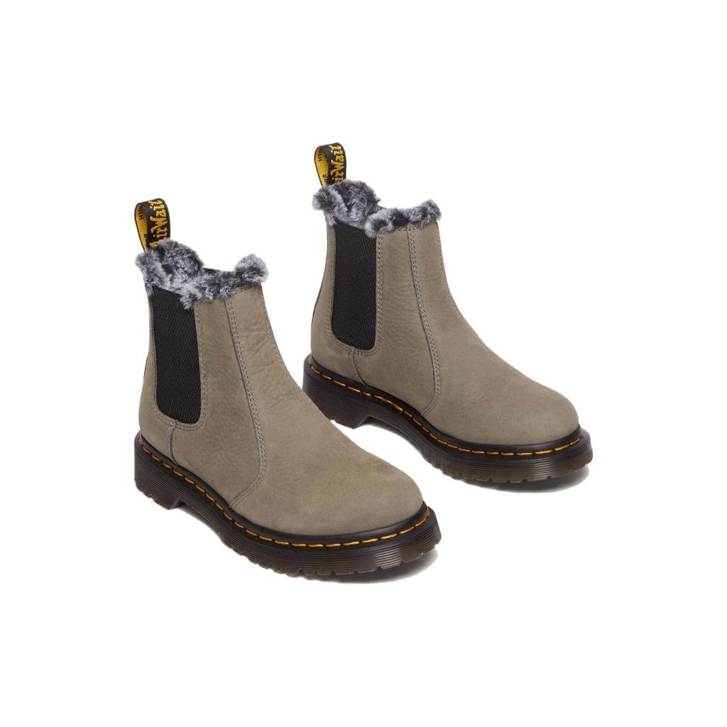 Dr. Martens 2976 Leather Round Toe Slip-On Short Chelsea Boots Women Boots Gray 30955059