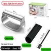 Stainless Steel Ring-Shaped Garlic Press and Crusher