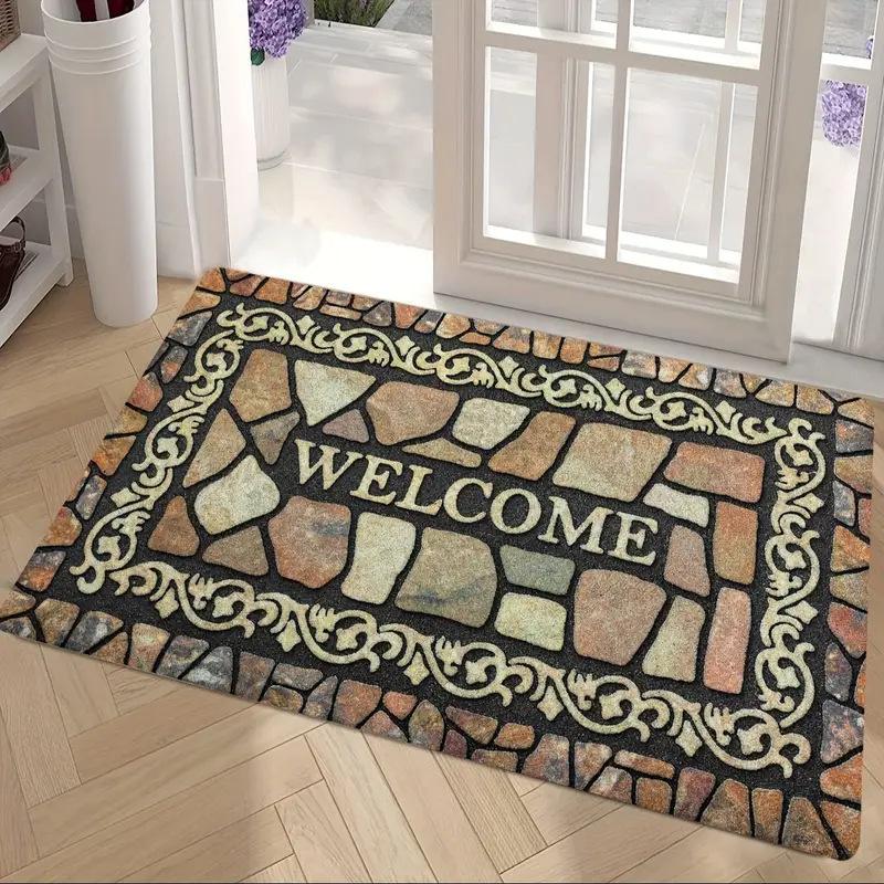 Pattern Welcome Door Mat Anti Slip Floor Mat Indoor and Outdoor Entrance Carpet Home Decoration Skid Resistant Carpet