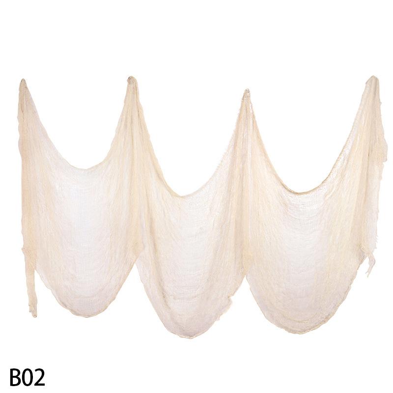 2M/4M Halloween Decorations Black Creepy Gauze Cloth Window Table Door Net Spooky Fancy Dress Party Haunted House Wall DIY Decor