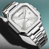 Herren Mechanische Quadratuhr Wasserdicht Kalender Massives Stahlband Freizeit Business Mechanische Uhr