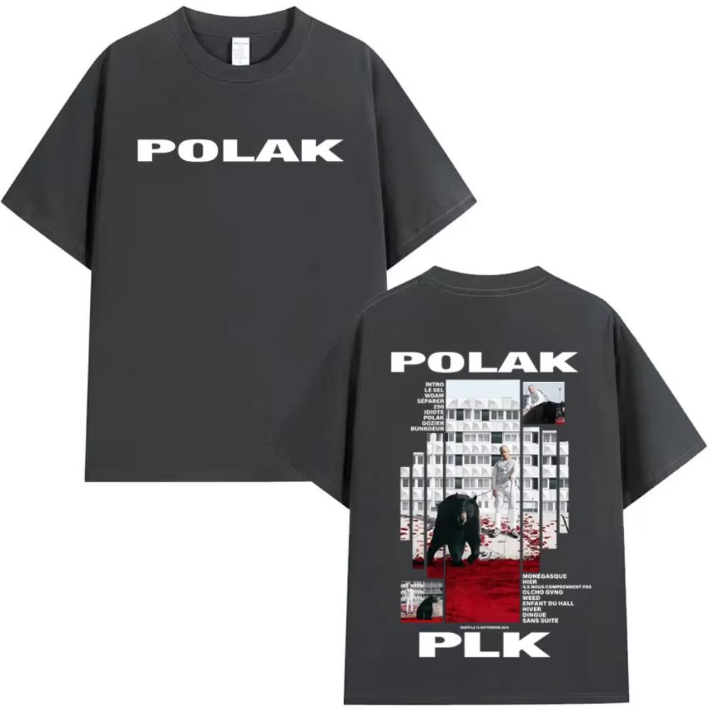 Sänger Polak Plk Baumwoll-Print T-Shirts Neuheit T-Shirt Herren Damen Y2K Trend Lässige Kurzarm Kleidung Sommer Streetwear T-Shirt