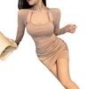 Rotes Neckholder-Kleid für Damen, pure Lust im Herbst und Winter, schön, schmaler Mama-Rock, zeigt Figur und Stil, Spice Girl Minirock