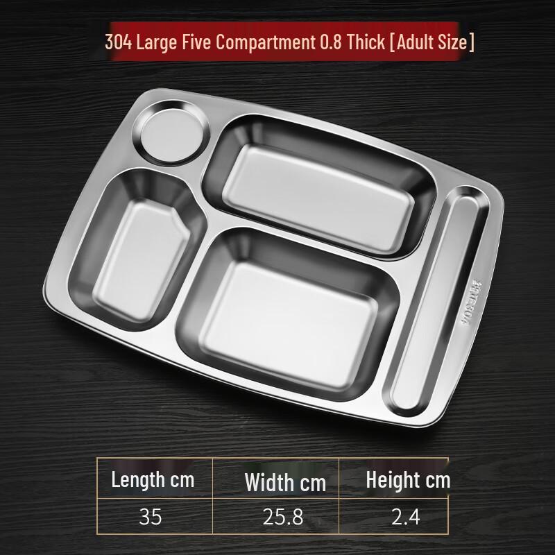 304 Stainless Steel Divided Meal Tray