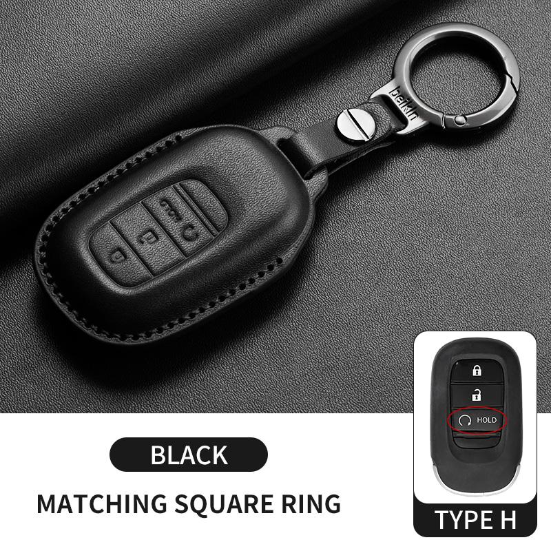 Leather Car Remote Key Case Cover for Honda Civic 11th 2022 for Honda Civic Accord HR-V CR-V CRV 2022 2023 Protector Holder Fob