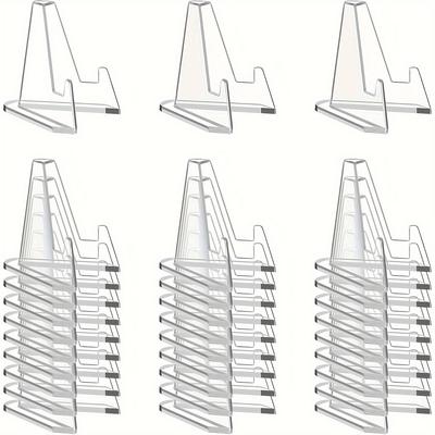 30pcs Clear Acrylic Display Stands - No Power Needed for Sports Cards & Graded Collections