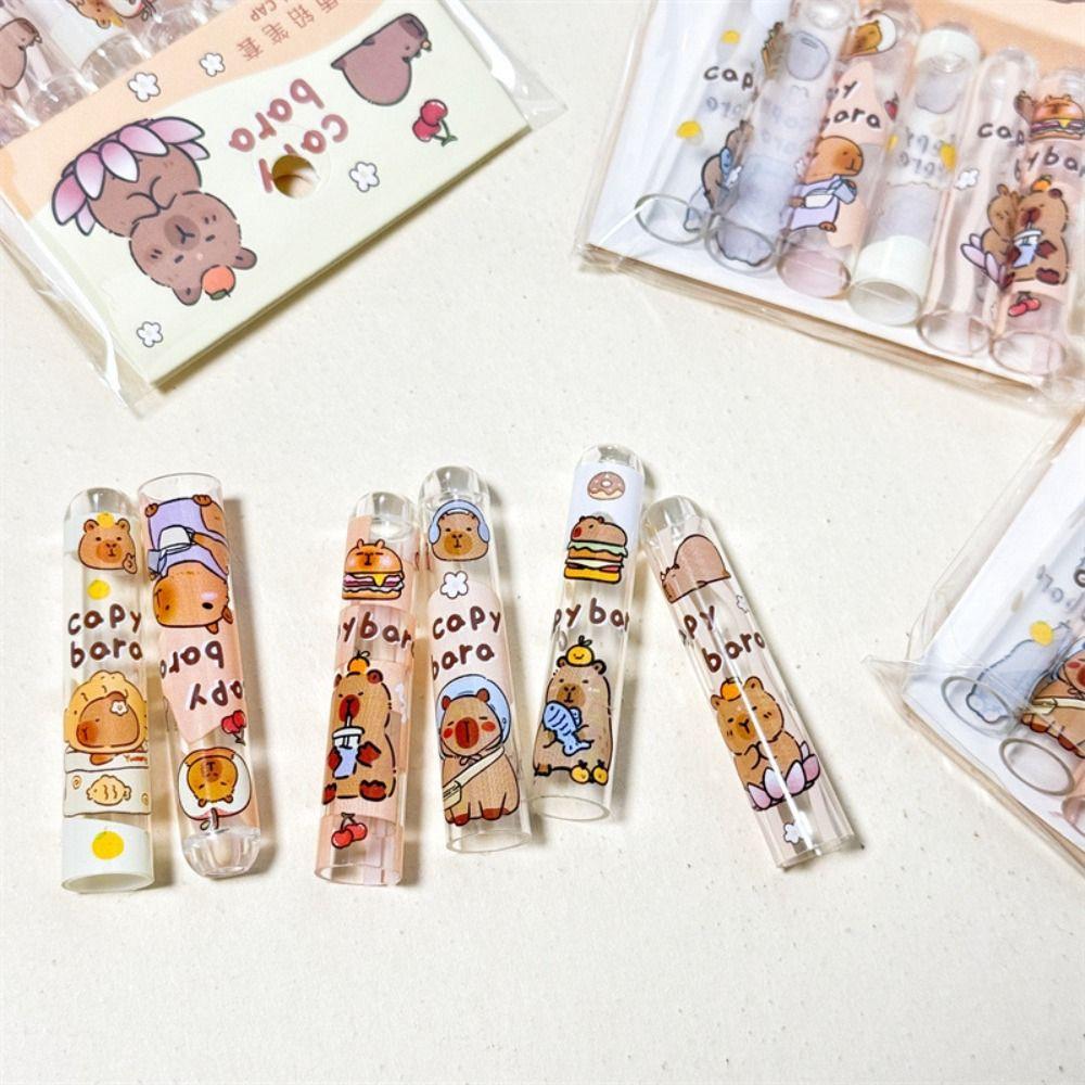 6PCS Cute Pencil Topper Covers Non Toxic Pencil Extender Capybars Pencil Cap  Children