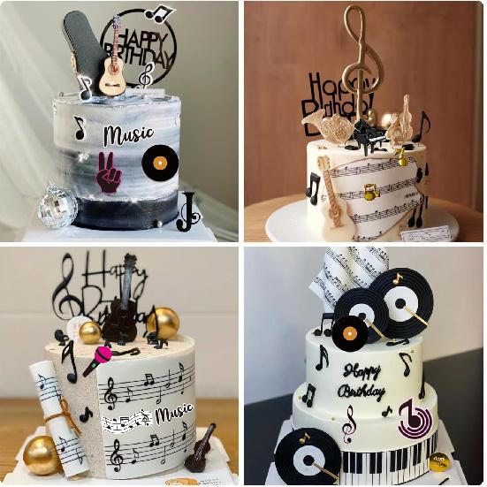 ZiXiang Music Theme Fondant Mold Musical Notes Piano Silicone Molds Musical Keyboard Microphone Molds Music Notes Lace Mat For Sugar Cake Decorating