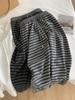 2025 Women's Retro Striped Korean-Style Wide-Leg Pants for Spring & Autumn
