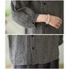 DIMANAF 2026 Plus Size Summer Women Blouse Shirts Tunic Oversize Loose Casual Lady Tops Vintage Lady Plaid Black