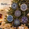 Christmas Faux Pearl Art Kit 6Pcs/Set Ornaments DIY Kit, Hanging Decorations Craft Creative Making with Round Charms Pearls, Holiday Rhinestone