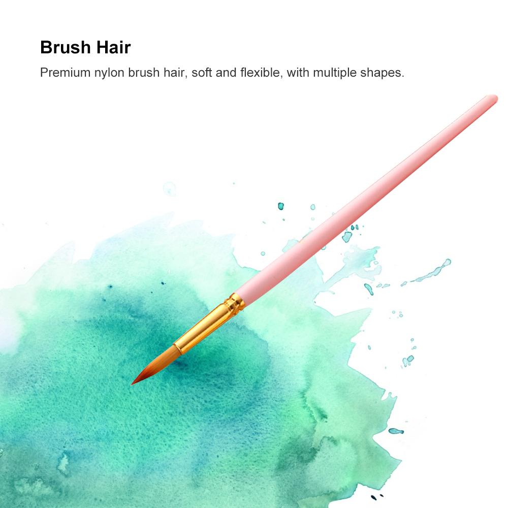 12pcs Paint Brushes Set Kit Multiple Mediums Brushes with Nylon Hair for Artist Acrylic Aquarelle