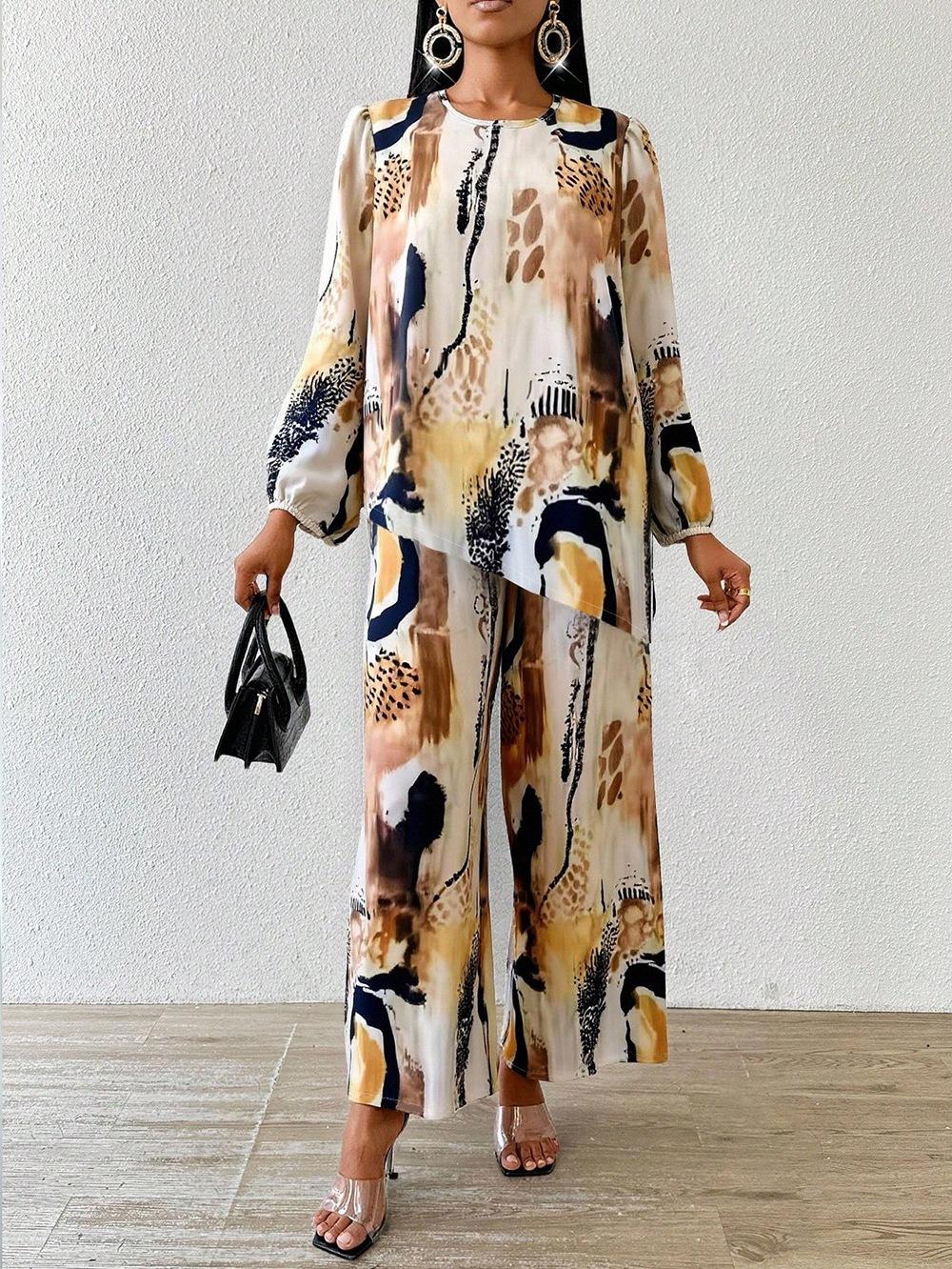 Autumn new European and American loose two-piece set women s fashion casual S