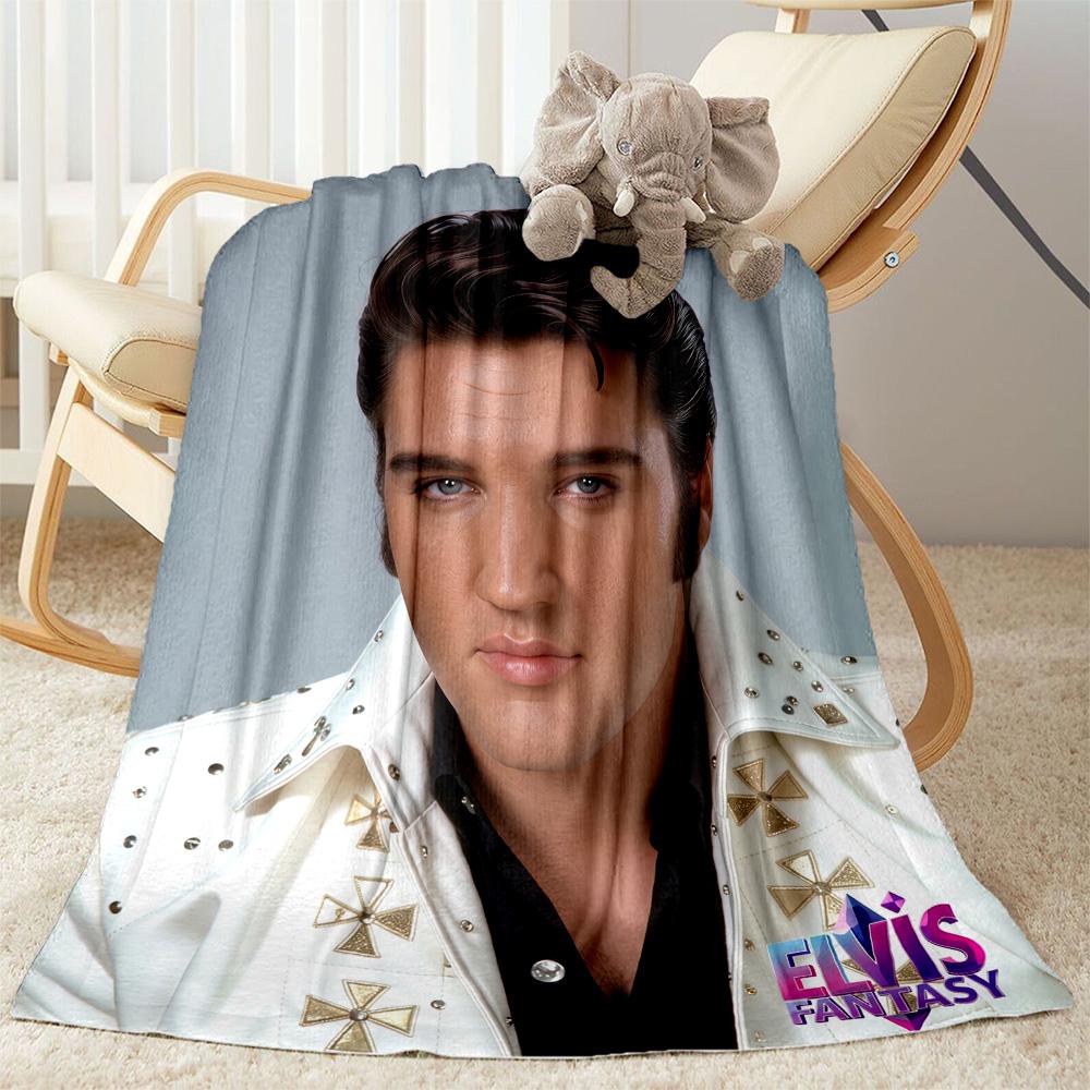 Elvis: Iconic Legend Blanket Warmthful Decor Suitable for Picnics Livingroom Bed Four Seasons Universal Digital Print