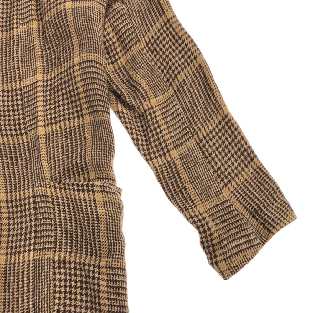 TROVE Made In Japan Glen Check Linen Gown Coat 2 Brown Men's Used