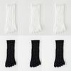 6 Pairs Women Spring and Autumn Pure Cotton Five Finger Socks Retro Solid Color Lace Striped Split Toe Socks Vintage Comfortable Socks
