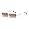 Stylish senior sense frameless small frame sunglasses female Internet celebrities ins street photography trend UV protection sunglasses male