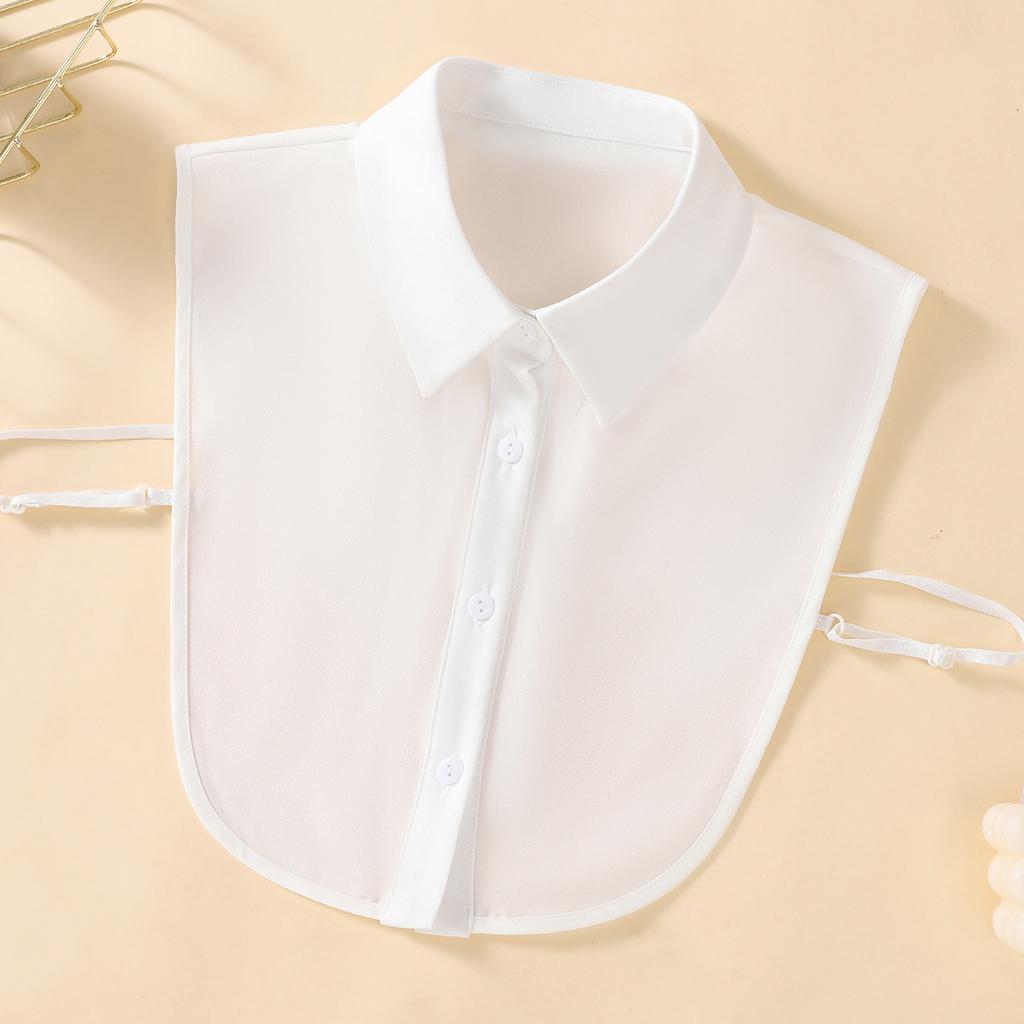 Chiffon Solid False Collar Casual Fake Collar Lapel Detachable Half Shirt Blouse Dickey Collar For Women