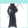 Mysterious Cool Death Reaper Costume For Kids With Glowing Red Eyes And Scythe
