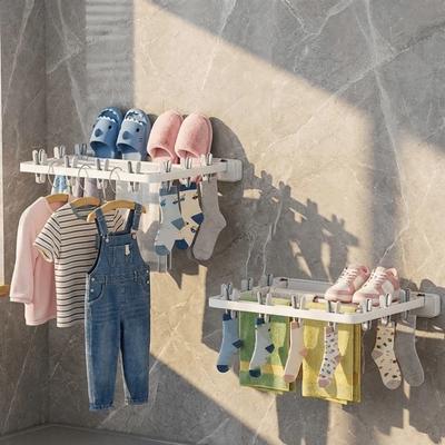 Anti-slip Sock Folding Clothes Dryer Plastic Wall Mounted Clothes Dryer Folding Drying Rack Indoor