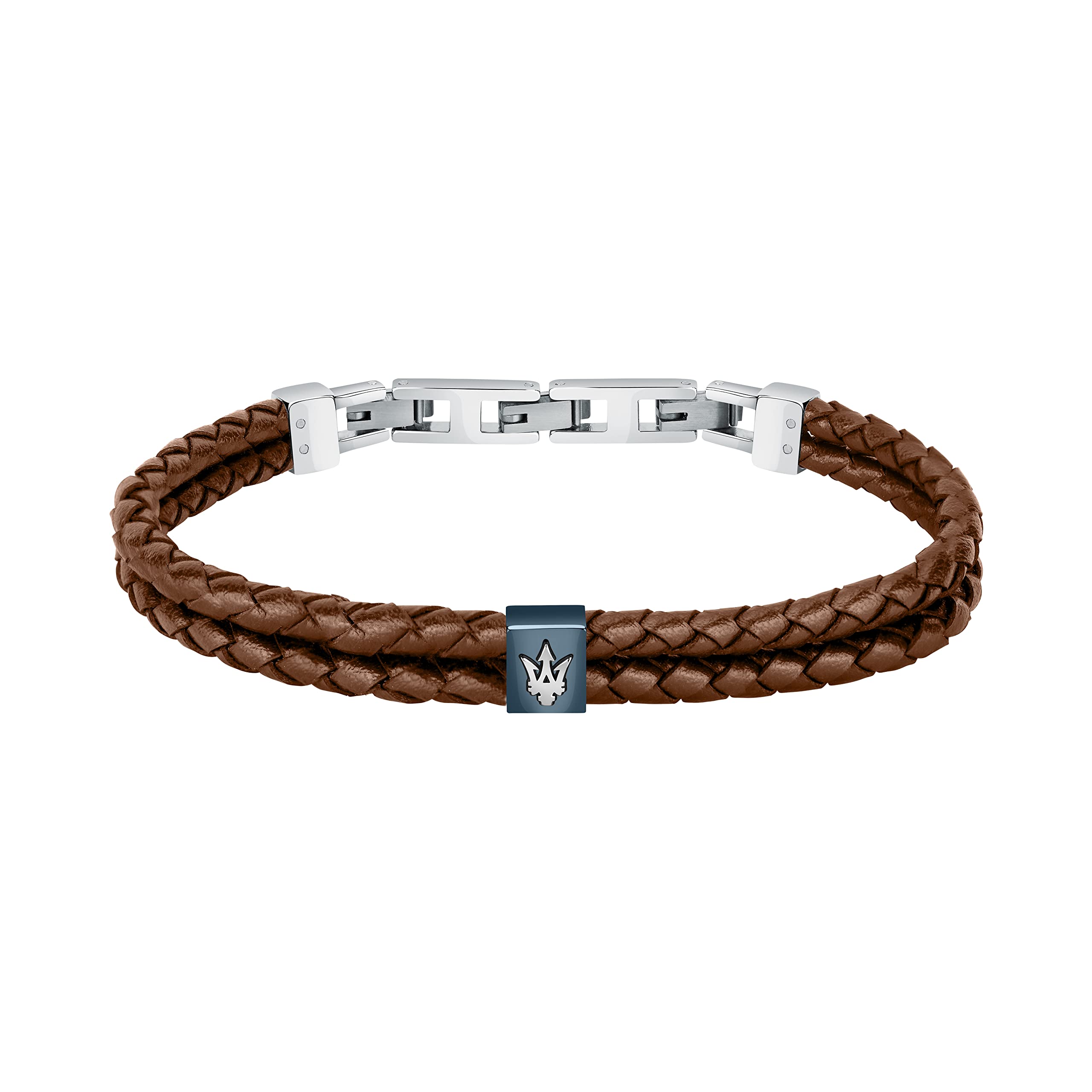 

Maserati Bracelet for Women and Stainless Brown Men, Leather, Steel, Accessory, Jewelry, Adjustable,