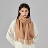 Autumn And Winter New Solid Color Simple 100% Wool Scarf Women'S Atmosphere High End Versatile Scarf Men'S Shawl