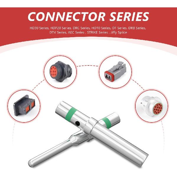 Newdeli 50 Pairs Deutsch Pin Connector Kit Size 16 Solid Contacts DT Series Connector, Common Contacts Automotive Terminals, Ni Plating Pin And