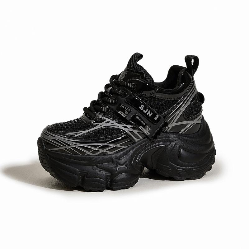 

Женские кроссовки «папины кроссовки» 2025 новая осень и зима мелкие стразы сетка толстая подошва внутренняя танкетка женская обувь спортивная и повседневная обувь 39