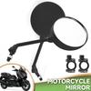 2PCS Universal Black Round Motorcycle Rear View Mirror For Honda Kawasaki Suzuki