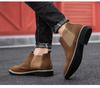 Botas Chelsea de Couro de Cano Alto Masculinas C510: Botas Curtas de Camurça Outono/Inverno, Slip-On, Casuais, Tamanho Grande, Forradas a Algodão.