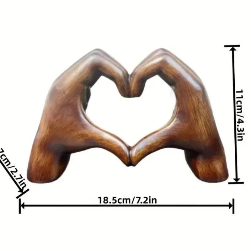 Love Heart Hand Sculpture Heart Shaped Hand Decor Heart-shaped Gesture Resin Sculpture Statue Home Office Decoration Love Heart