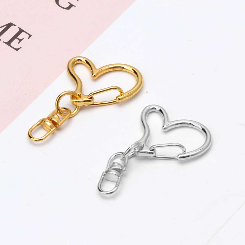 10 Pcs Swivel Clasps Metal Heart Keychain Lobster Clasp Snap Hook for DIY Making