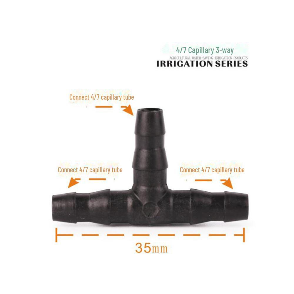 4/7 Capillary Barbed Tee Connection for Irrigation Accessories