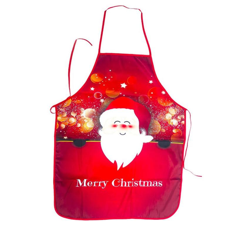 Sleeveless Christmas Apron - Printed Halter Strap Dirt-Proof Fabric for Kitchen Cleaning Holiday Supplies