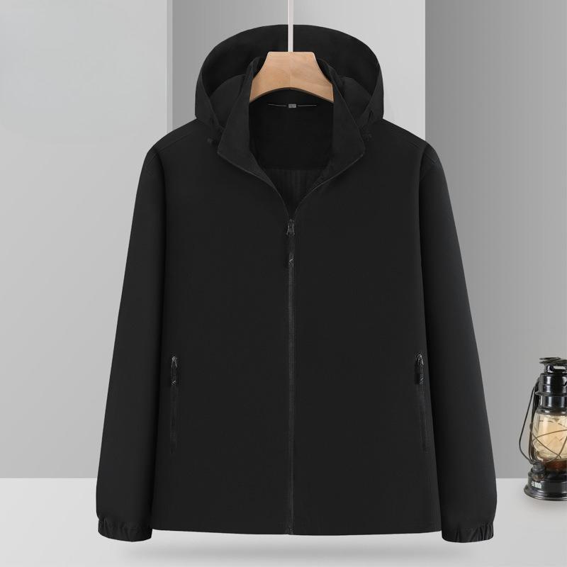 New Outdoor Jacket Removable Hat Single Layer Men's and Women's Tops Windproof and Waterproof Sports