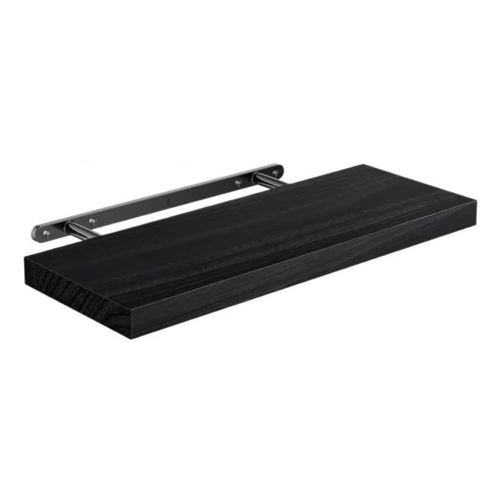 1pc Wall Mounted Floating Shelves Wooden Thicker Storage Shelf Multi Functional Deeper Bathroom Shelves