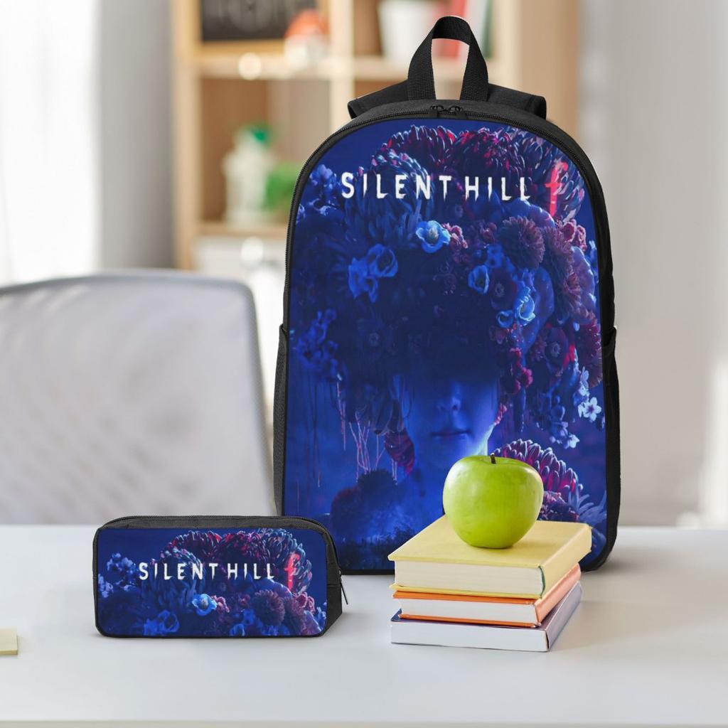 3Pcs Silent Hill F Horror Game 2025 Backpack Set for Kids Pen Bags Bookbag Sets with Lunch Box For School Students Knapsack