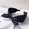 Vintage Hong Kong Red Polka Dot Bow Headband – Nostalgic Wide-Brimmed Headdress for Women