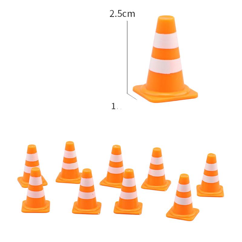 10pcs Mini Traffic Cones Miniature Traffic Cones Mini Traffic Signs Barricades Signs Traffic Scene Roadblock Construction Fun for All Ages