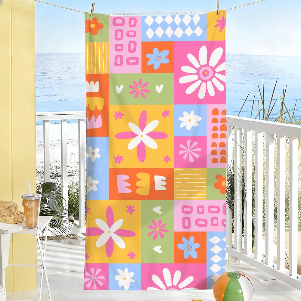 Kids Patchwork Towel Towels For Beaches Yoga Studios Gyms Hot Springs Swimming Pools And Picnics